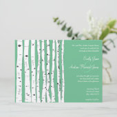 PeaPod Green Birch Tree Mariage Invitations (Debout devant)