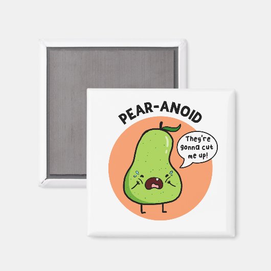Pear-anoïde Fruit Pear Pun Magnet Magneet (Voorkant / Achterkant)