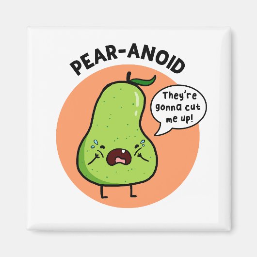 Pear-anoïde Fruit Pear Pun Magnet Magneet (Voorkant)