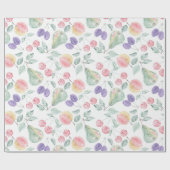 Pear, Apple, kersen, pruim, fruitmix, stijlvolle p Cadeaupapier (Vlak)