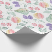 Pear, Apple, kersen, pruim, fruitmix, stijlvolle p Cadeaupapier (Hoek)