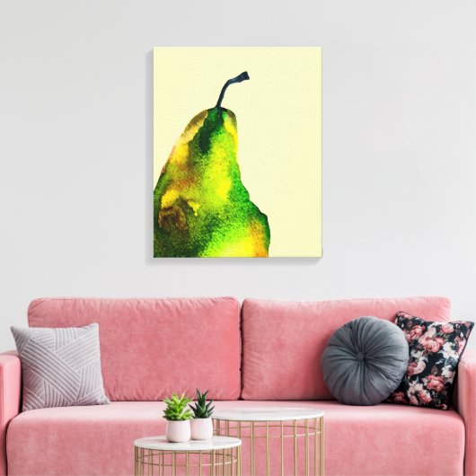 Pear art schattige waterverf canvas afdruk (Insitu (Woonkamer))