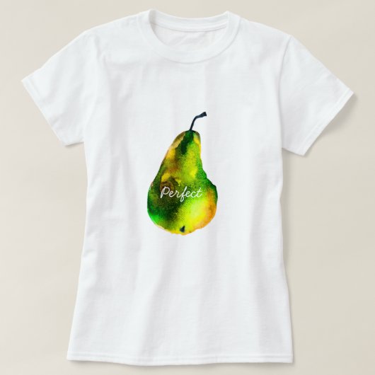 Pear art schattige waterverf t-shirt (Design voorkant)