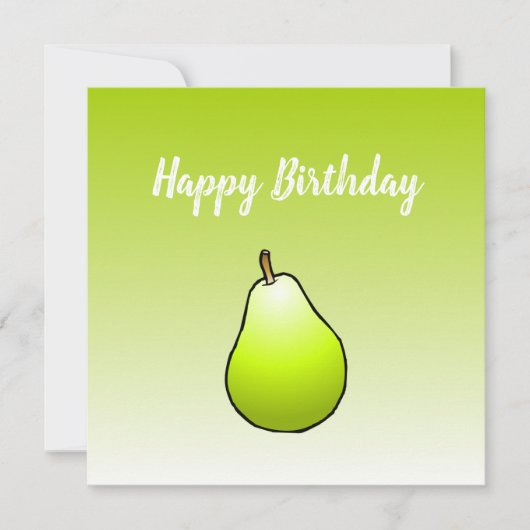 Pear Birthday Kaart (Voorkant)