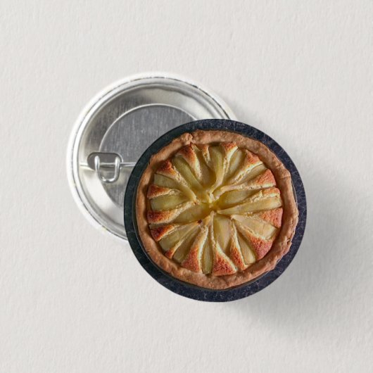 Pear en Almond Tart Ronde Button 3,2 Cm (Voorkant /achterkant)