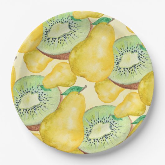 Pear en Kiwi Papieren Bordje (Voorkant)
