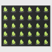 Pear-fectly Schattige Fruit Pear Pun Dark BG Cadeaupapier (Vlak)