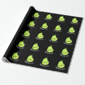 Pear-fectly Schattige Fruit Pear Pun Dark BG Cadeaupapier (Uitgerold)