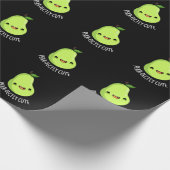 Pear-fectly Schattige Fruit Pear Pun Dark BG Cadeaupapier (Hoek)