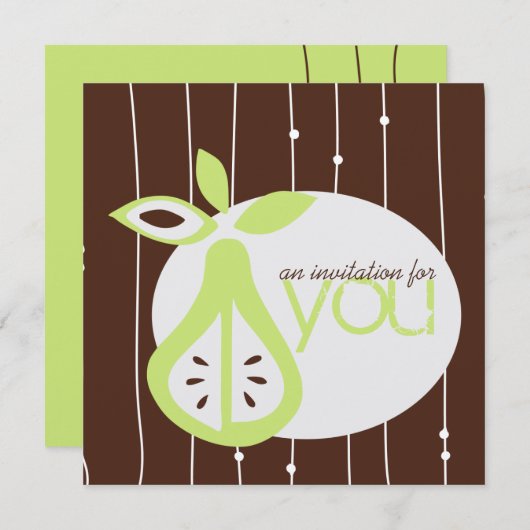 Pear For You Invitations (Devant / Derrière)