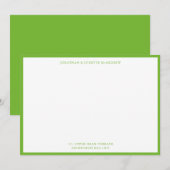 Pear Green Classic Bordure Carte de note plate (Devant / Derrière)