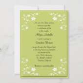Pear Green en Black Monogrammed Invitation Kaart (Achterkant)
