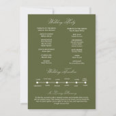 Pear Green Wedding Flat Program Kaart (Achterkant)