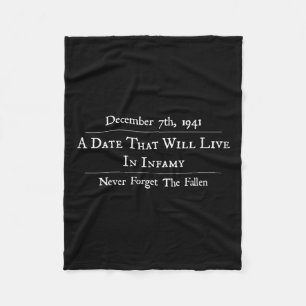 Pear Harbour Memorial op 7 december Fleece Deken