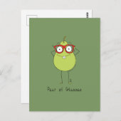 Pear of Glasses Schattige & Grappig Briefkaart (Voorkant / Achterkant)