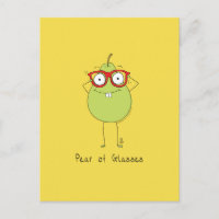 Pear of Glasses Schattige & Grappig Briefkaart