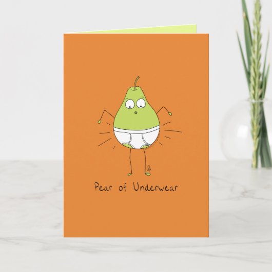 Pear of Underwear - Funny Pear Pun Kaart (Voorkant)