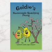 Pear Pals Funny Cartoon Compote Pie en meer Voedselcontainer Etiket (Enkel label)