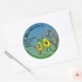 Pear Pals Funny Cartoon Sauce Butter Pie en meer Ronde Sticker (Envelop)