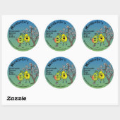 Pear Pals Funny Cartoon Sauce Butter Pie en meer Ronde Sticker (Vel)