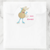 'Pear Paula' Glanzende ronde Sticker (Tas)