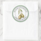 Pear Preserve Étiquette Jam Jelly 1930 Vert (Sac)