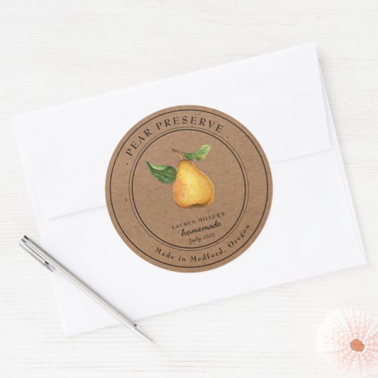 Pear Preserve Kraft papier Inblikken label (Envelop)