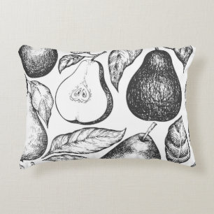 Pear seamless pattern. Hand drawn vintage garden f Accent Kussen