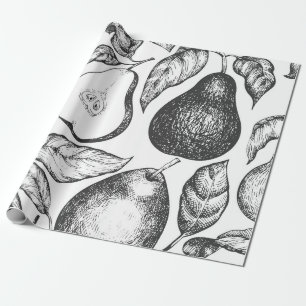 Pear seamless pattern. Hand drawn vintage garden f Cadeaupapier
