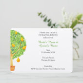 Pear Tree Wedding Rehearsal Dinner Invitation Kaart (Staand voorkant)