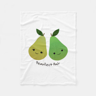 Pearfect Pear Kawaii Pears Fleece Deken