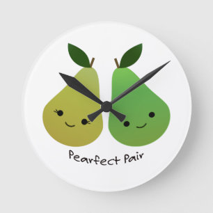 Pearfect Pear Kawaii Pears Ronde Klok