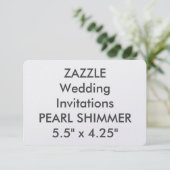 PEARL 110lb 5,5 pouces x 4,2 invitations de mariag (Debout devant)