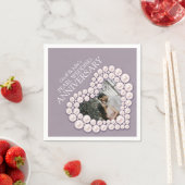 Pearl 30th Bruiloft Jubileum hart foto servetten (Insitu)