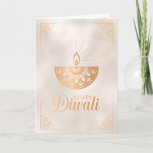Pearl and gold ornament Happy Diwali Kaart
