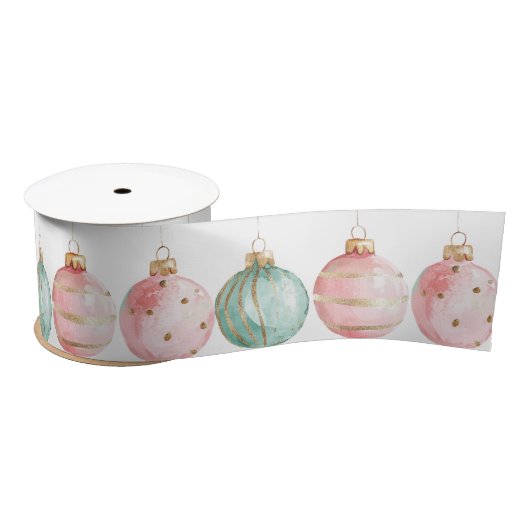Pearl Aqua Pink Christmas Tree Branch Ornamenten Lint (Spoel)