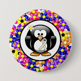 Pearl Awareness Ribbon Penguin Ronde Button 7,6 Cm