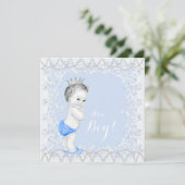  Pearl Baby Blue Baby shower Kaart (Staand voorkant)