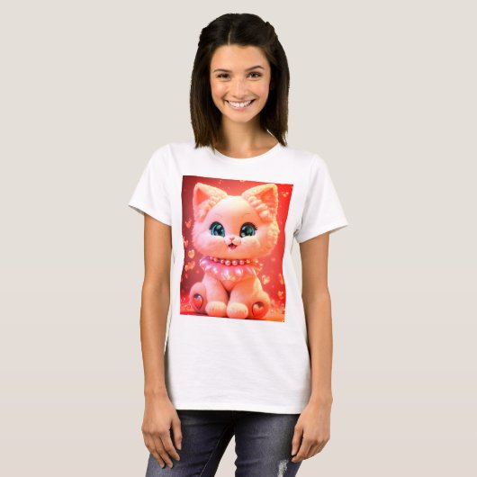 Pearl baby kat ontwerp t-shirt (Voorkant volledig)