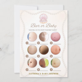 Pearl Baby Shower Game - Editable Name, 5x7 Kaart