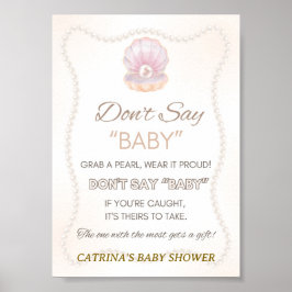Pearl Baby Shower Game Sign Poster