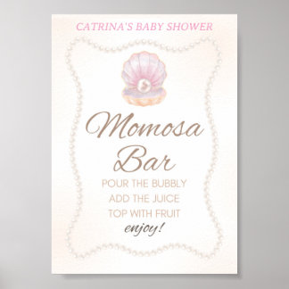 Pearl Baby Shower Game Sign Poster
