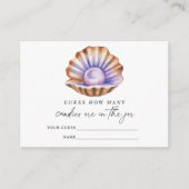 Pearl baby shower Guess how many candies Informatiekaartje (Voorkant)