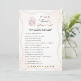 Pearl Baby Shower Spel - Bewerkbare Naam, 5x7 Kaart