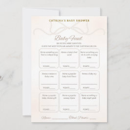 Pearl Baby Shower Spel - Bewerkbare Naam, 5x7 Kaart