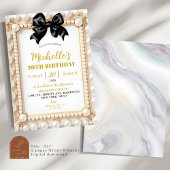 Pearl Black Bow Invitation Anniversaire