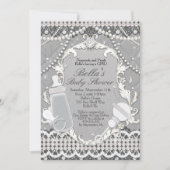 Pearl Bling Baby Shower Invitations (Devant)