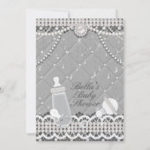 Pearl Bling Baby Shower Uitnodigingen (Achterkant)