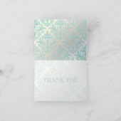 Pearl + Blue Damask Hartelijk dank Bedankkaart (Binnen)