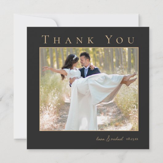 Pearl Blush Bloemen Trouwfoto ID989 Bedankkaart (Achterkant)